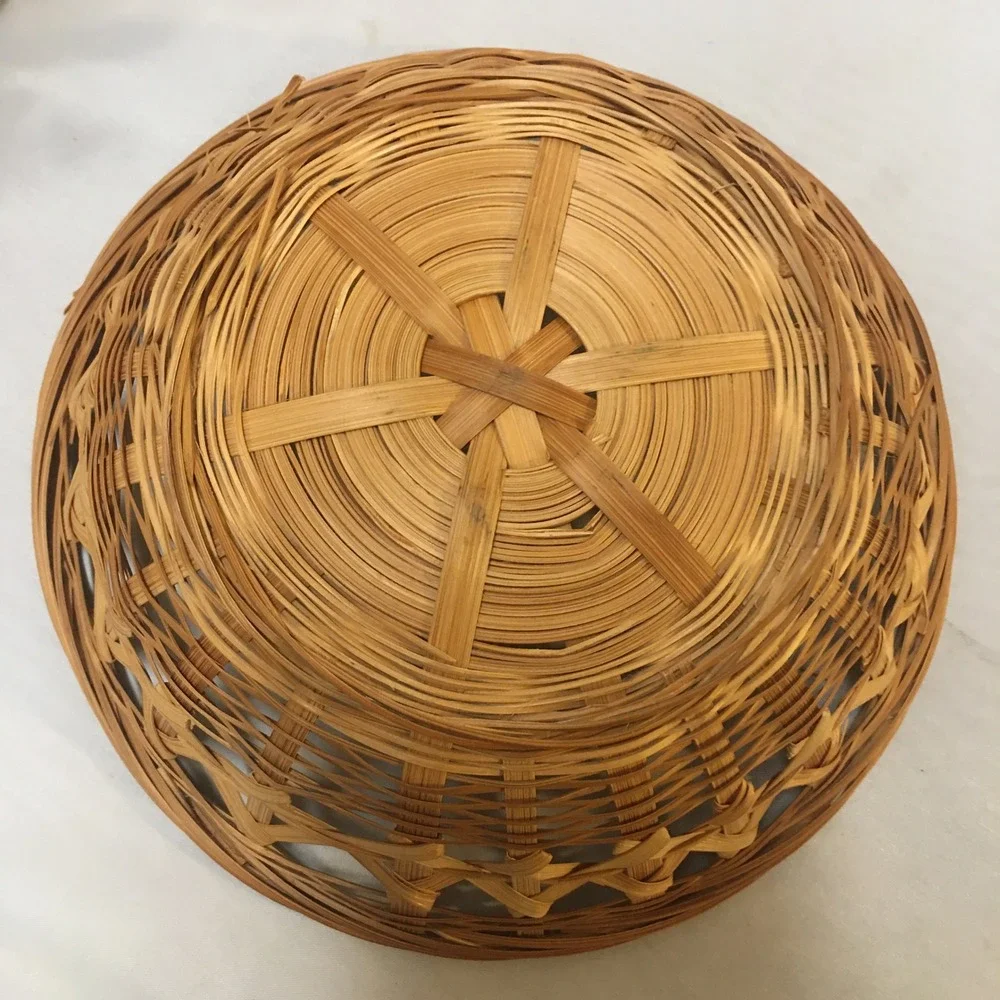 Woven Bamboo Basket Bowl Home Decor 8